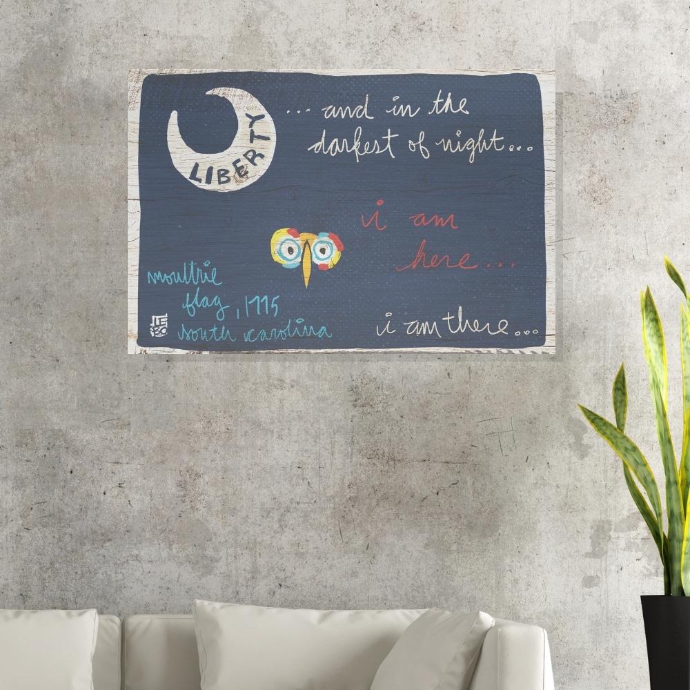 In the Darkest of Night, I Am There Flag - Lebo Brushed Aluminum ArtBond
